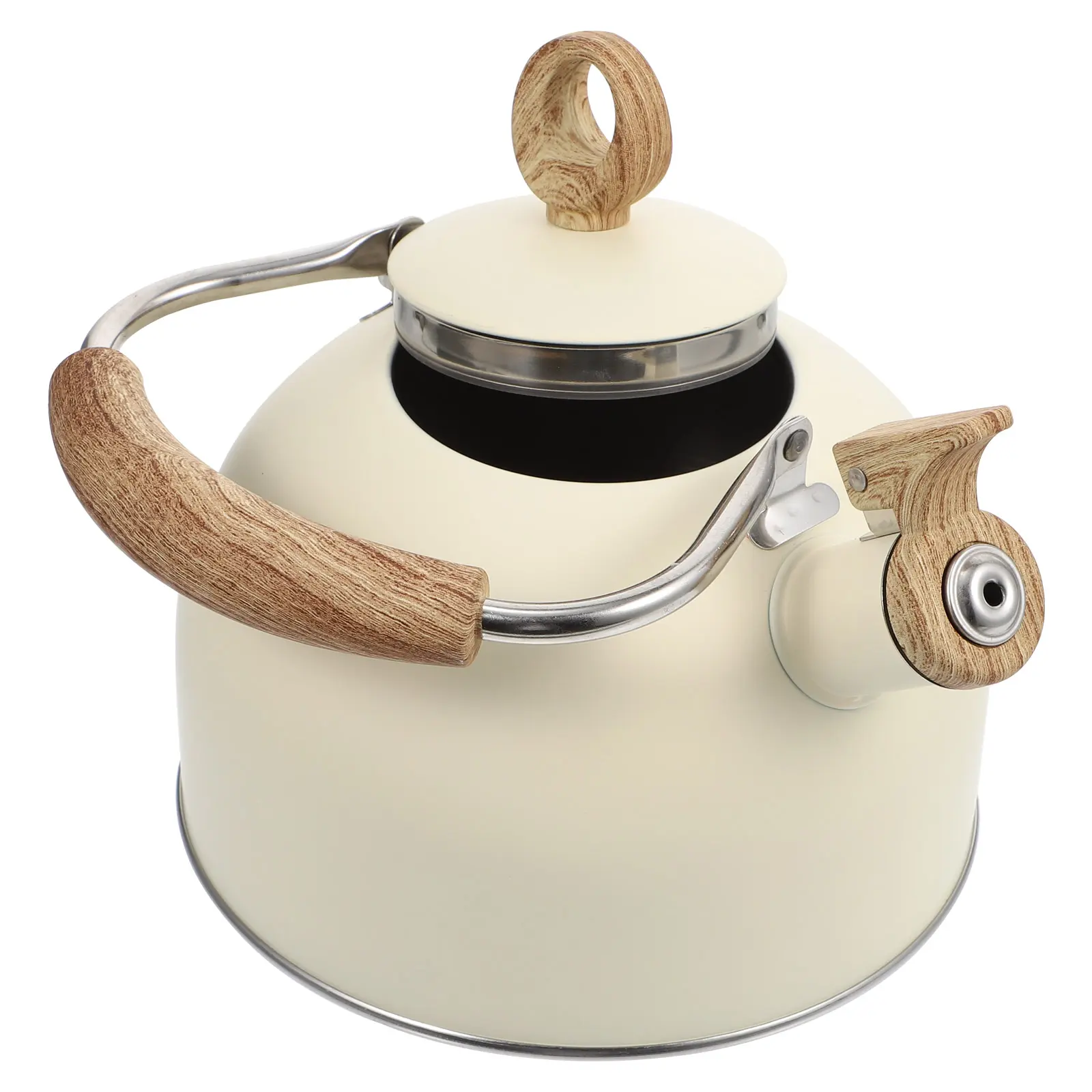 Whistling Water Kettle Stainless Steel Nylon Travel Pot Sounding Kitchen Tea Maker Large Mouth Heat Resistant Safe