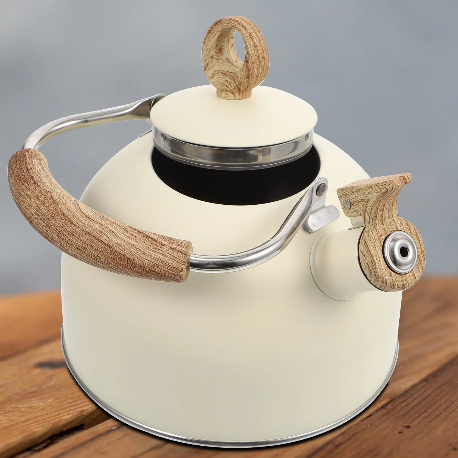 Whistling Water Kettle Stainless Steel Nylon Travel Pot Sounding Kitchen Tea Maker Large Mouth Heat Resistant Safe