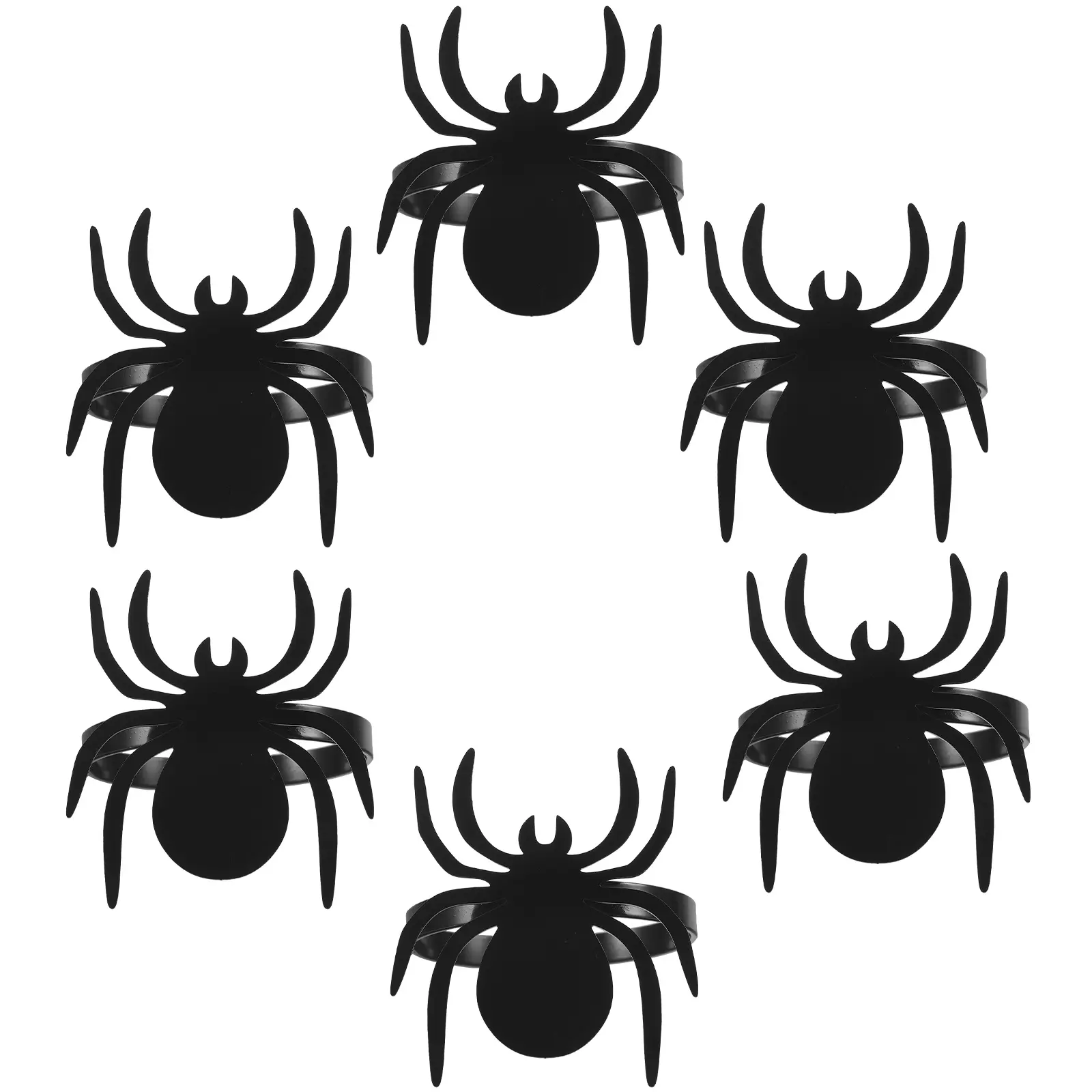 6 Pcs Ceramics Napkin Ring Banquet Holders Metal Halloween Spider Rings Buckle Adornment
