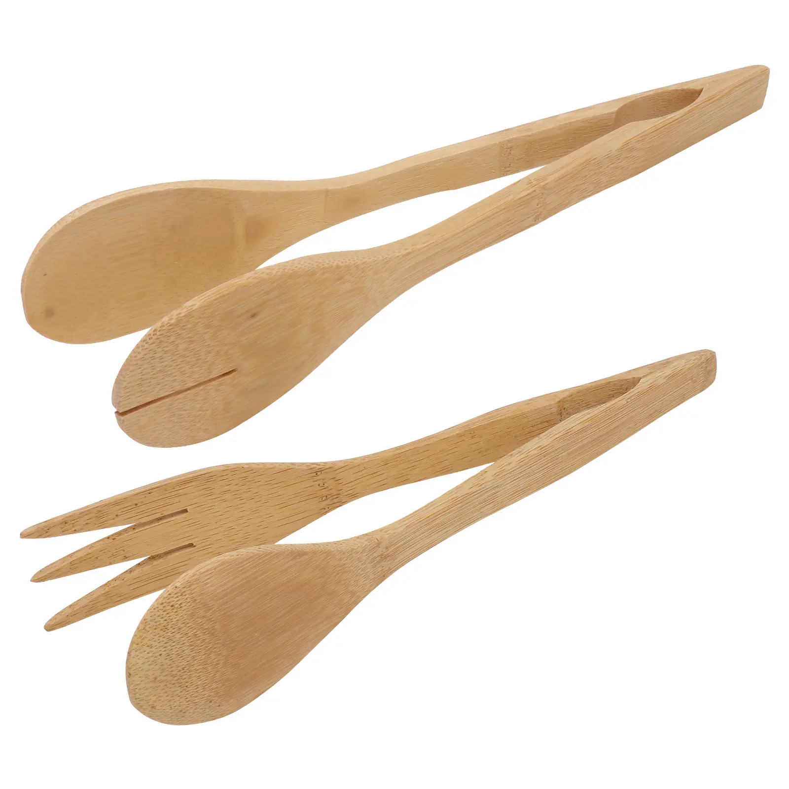 2Pcs Bamboo BBQ Tongs Grill Food Clips Strong Kitchen Restaurant Tool Serving Steak Pasta Bread Easy Use