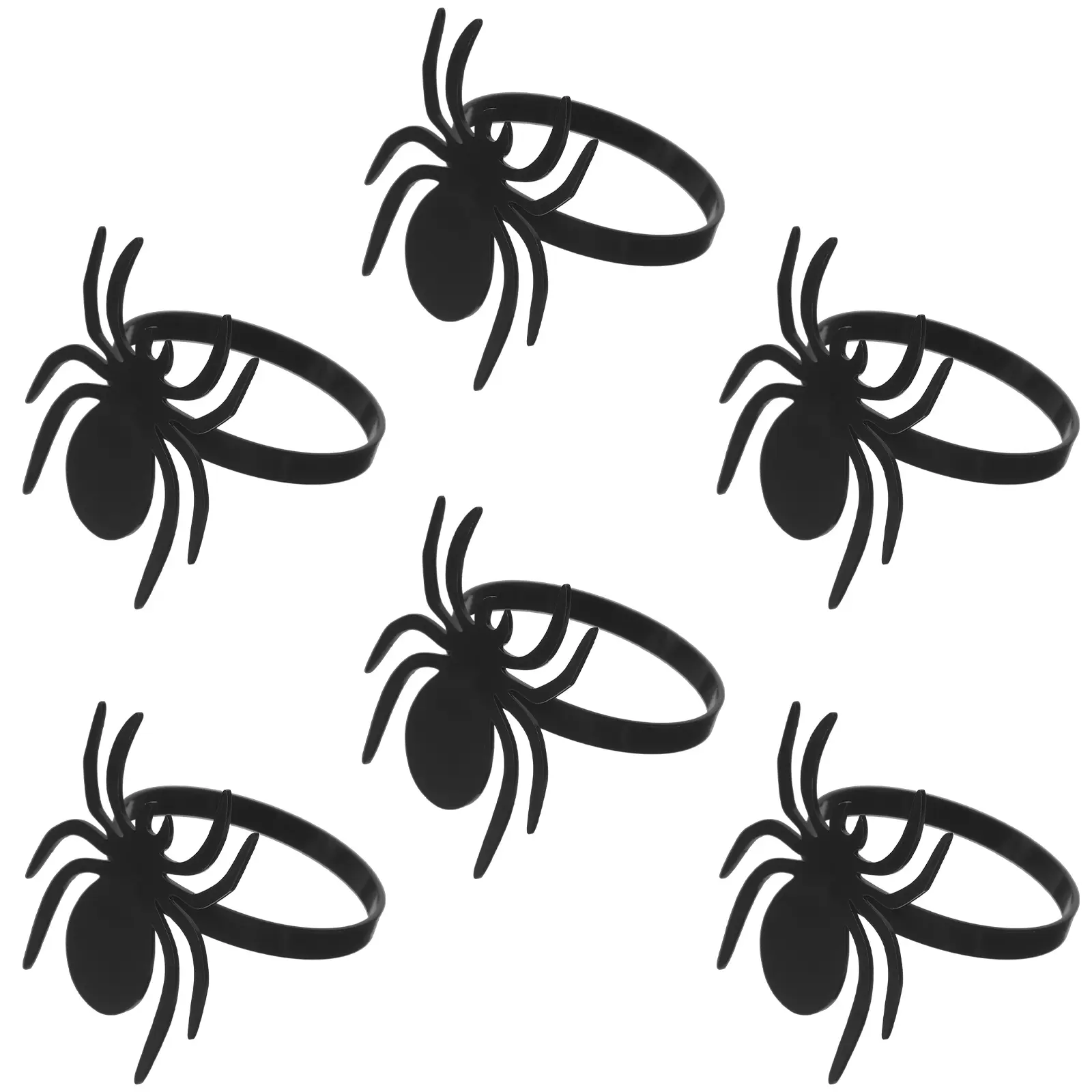 6 Pcs Ceramics Napkin Ring Banquet Holders Metal Halloween Spider Rings Buckle Adornment