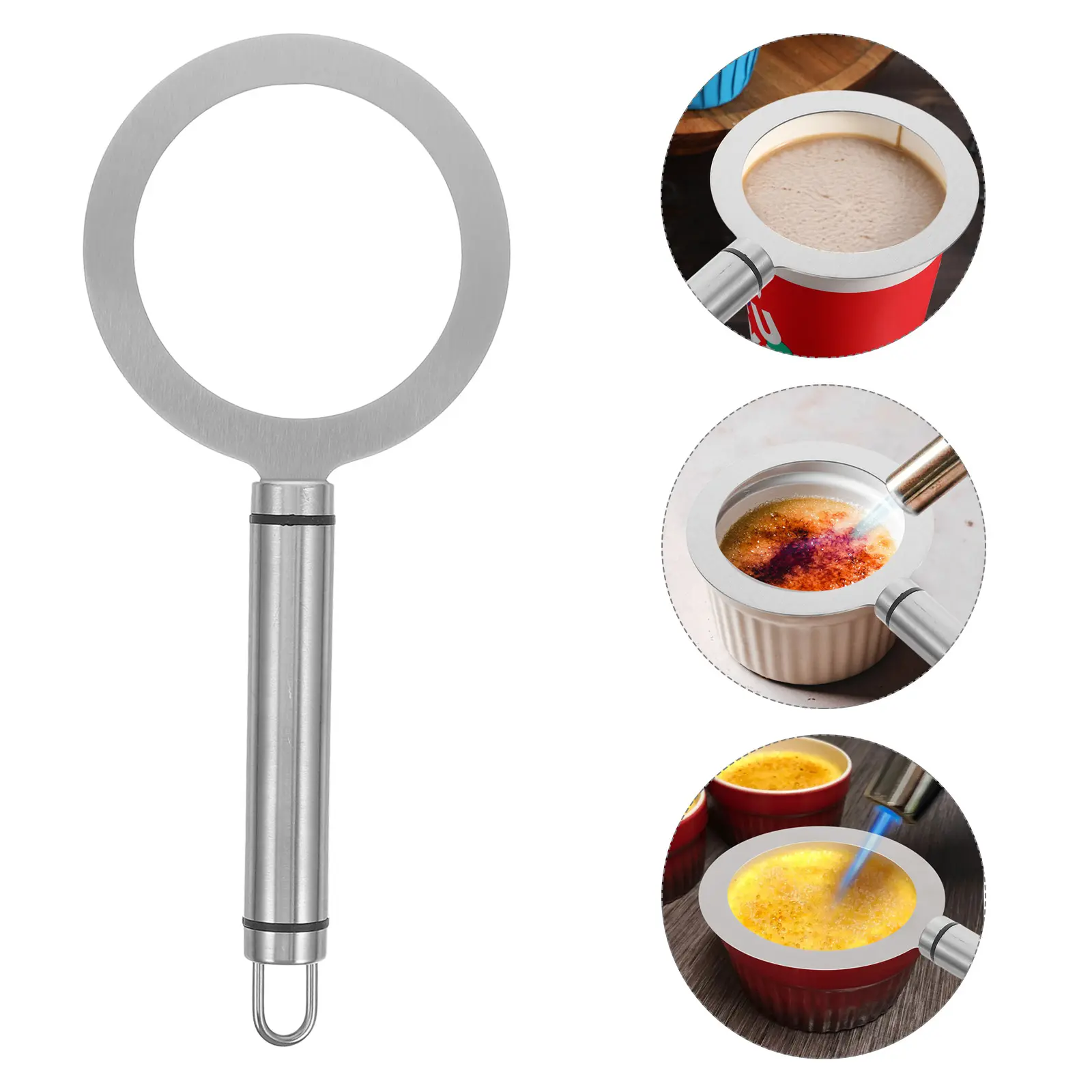 Stainless Steel Brulee Rings Caramel Dessert Tools for Milk Cup Coffee Cover Baking Rings Kitchen Bar Supplies Tea