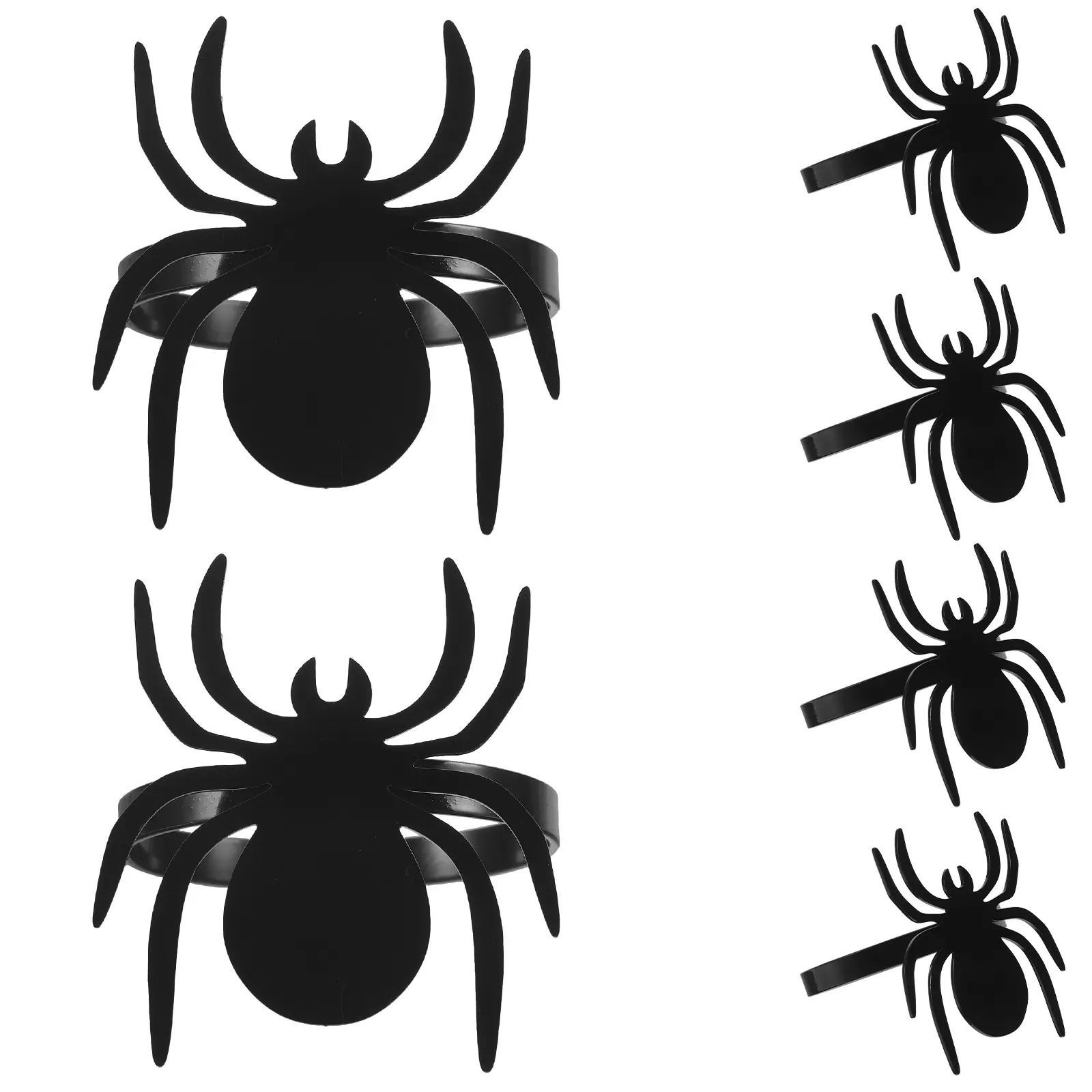 6 Pcs Ceramics Napkin Ring Banquet Holders Metal Halloween Spider Rings Buckle Adornment