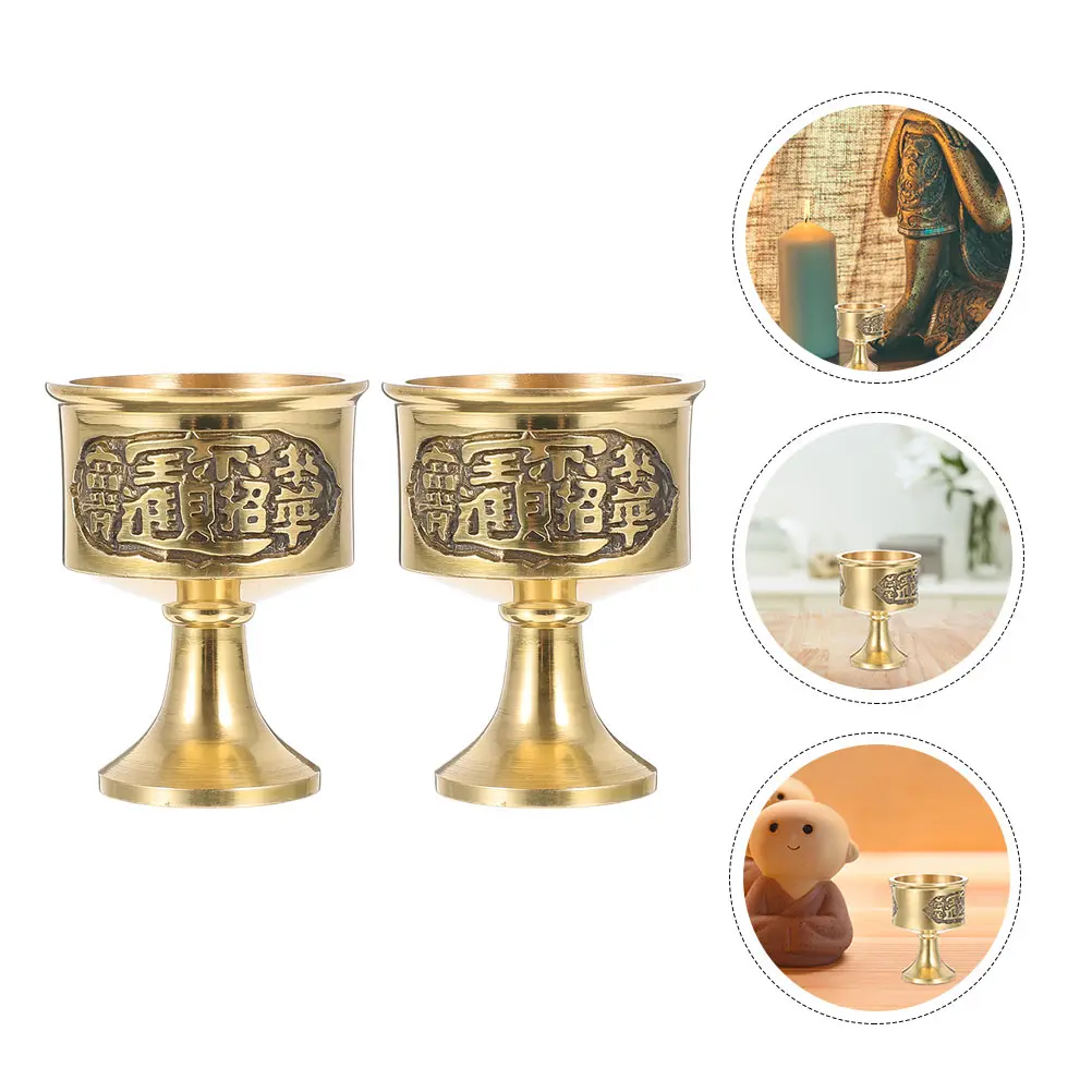 Copper Offering Cup Water Container Water Container Reusable Home Temple Supply Golden Glassware