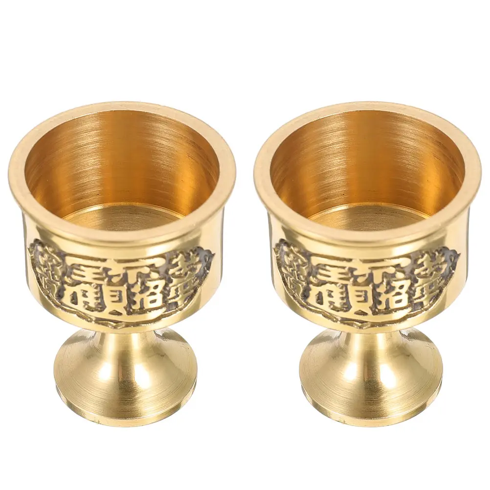 Copper Offering Cup Water Container Water Container Reusable Home Temple Supply Golden Glassware