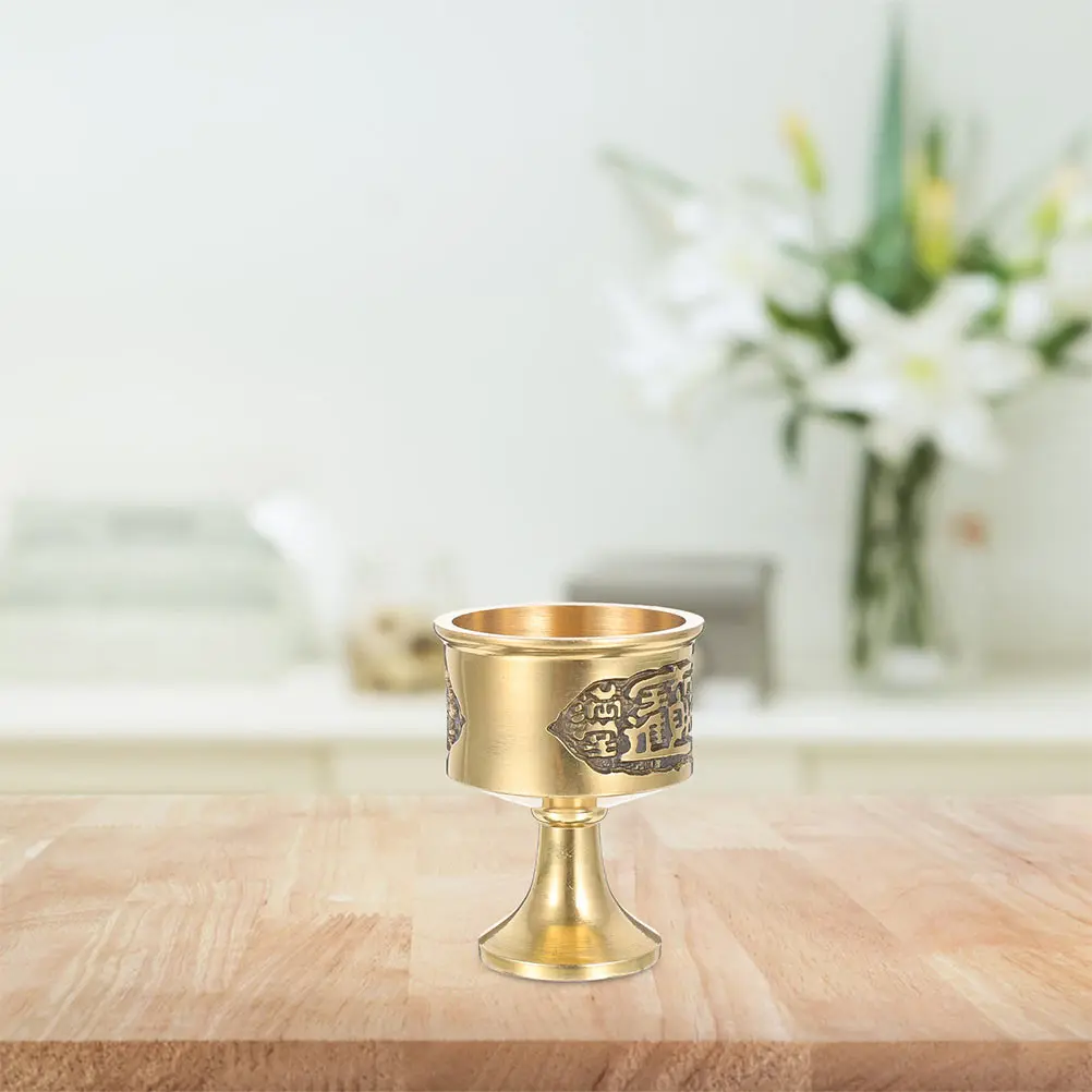 Copper Offering Cup Water Container Water Container Reusable Home Temple Supply Golden Glassware