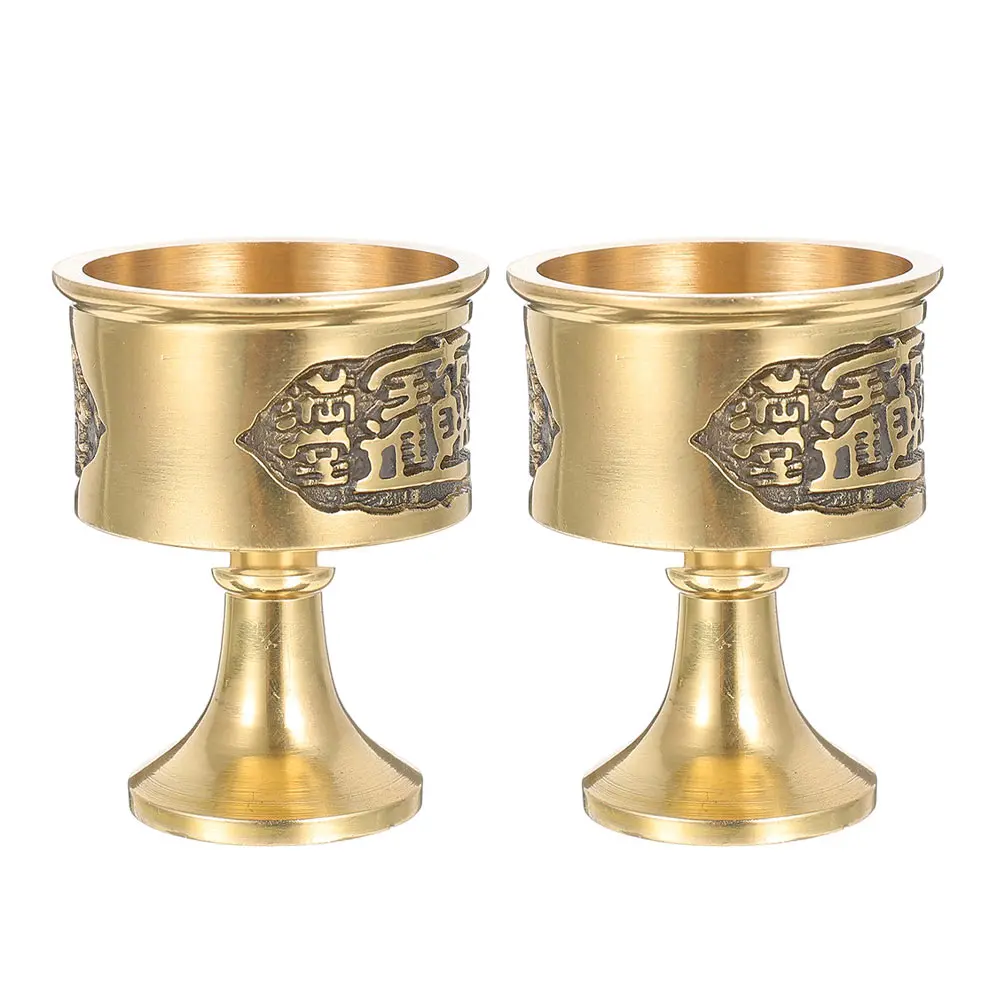 Copper Offering Cup Water Container Water Container Reusable Home Temple Supply Golden Glassware