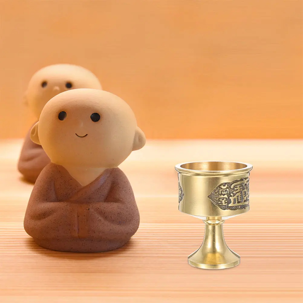 Copper Offering Cup Water Container Water Container Reusable Home Temple Supply Golden Glassware