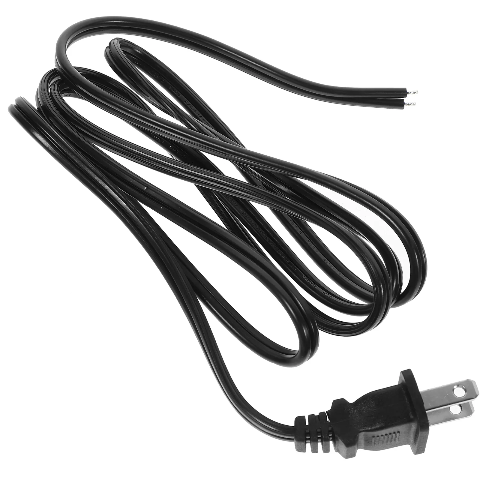 1.5M Power Cable UL Approved Bare Tail 2 Prong Plug Lamp Cord Replacement Ac Cord for Home Office Appliances