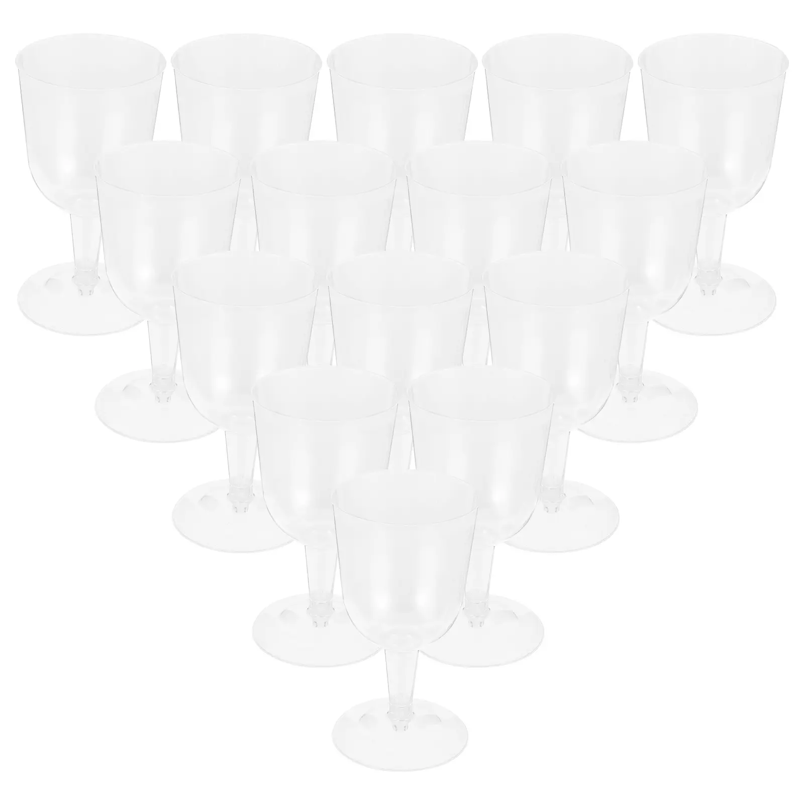 24 Pcs Red Glasses Clear Plastic Goblets 180ml Sturdy Bottom Multipurpose Beverage Dispenser Kitchen Barware