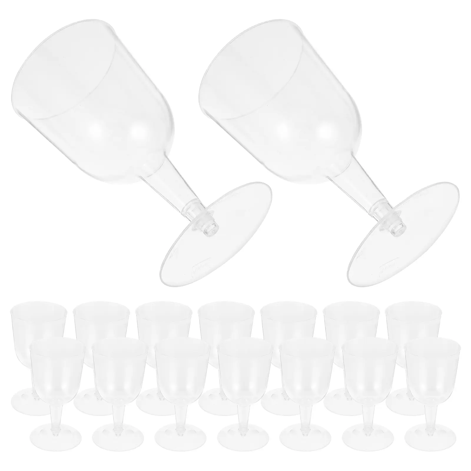 24 Pcs Red Glasses Clear Plastic Goblets 180ml Sturdy Bottom Multipurpose Beverage Dispenser Kitchen Barware