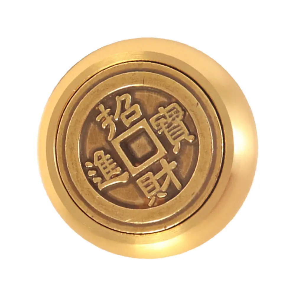 1pc Lucky Fortune Ornament Premium Brass Decorative Retro Adornment Vintage Calligraphy Desktop Home Car Portable Gift