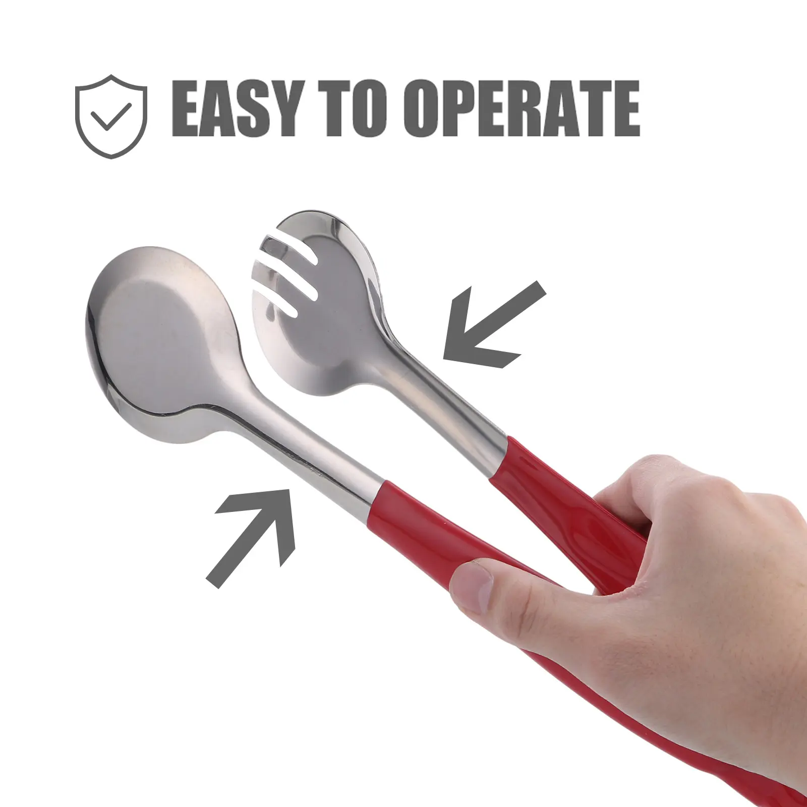 Stainless Steel Food Clip Heat Resistance Clamp Barbecue Tool Red Round H Kitchen Supplies Lightweight Corrosion for Home