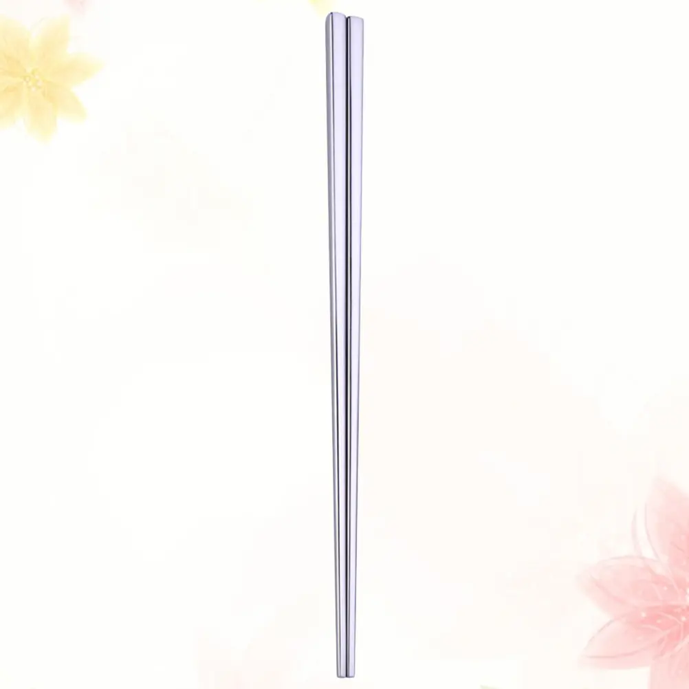 1pcs 304 Stainless Steel Square Chopsticks Reusable Polished Metal Kitchen Utensils Dishwasher Safe Rustproof Heat Resistant For