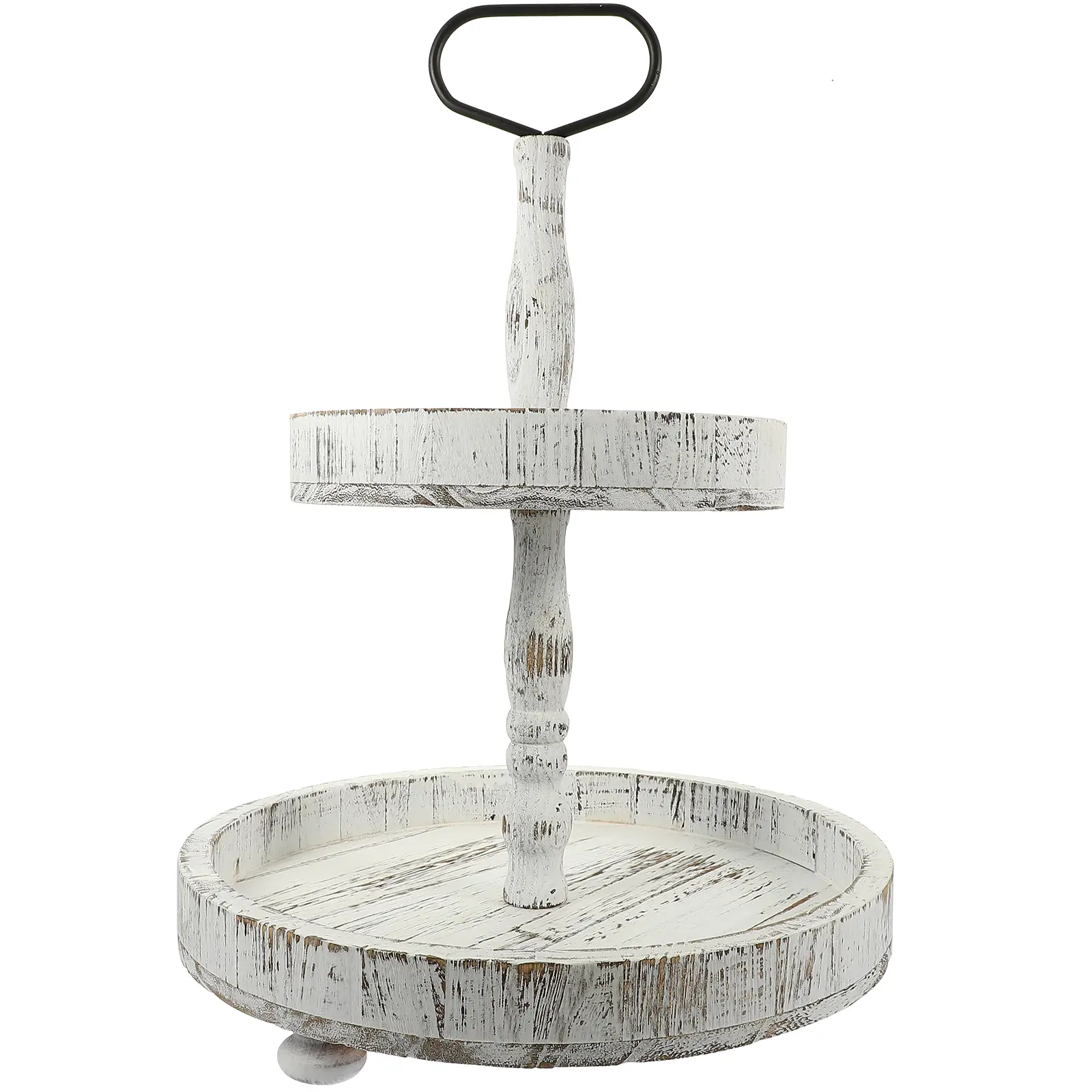 Wooden Cake Tray Tiered Stand Farmhouse Decor Kitchen Table Centerpiece Serving Dishes Entertaining Pie Display Wood Iron Strong