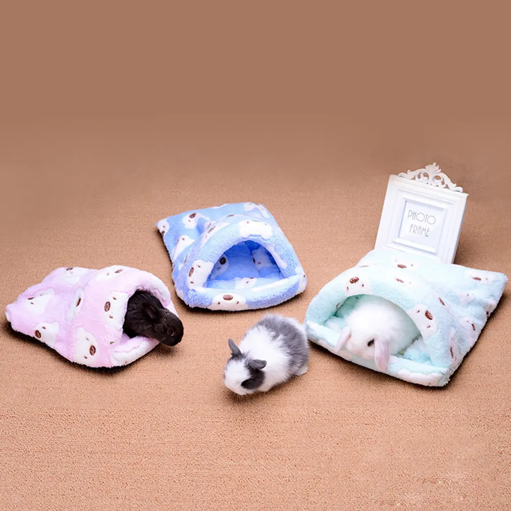 Warm Pet Bag Soft Fleece Hamster Guinea Pig Bed Cozy Nest Winter Heat Hamster Sleeping Bag Private Place Small Pets House