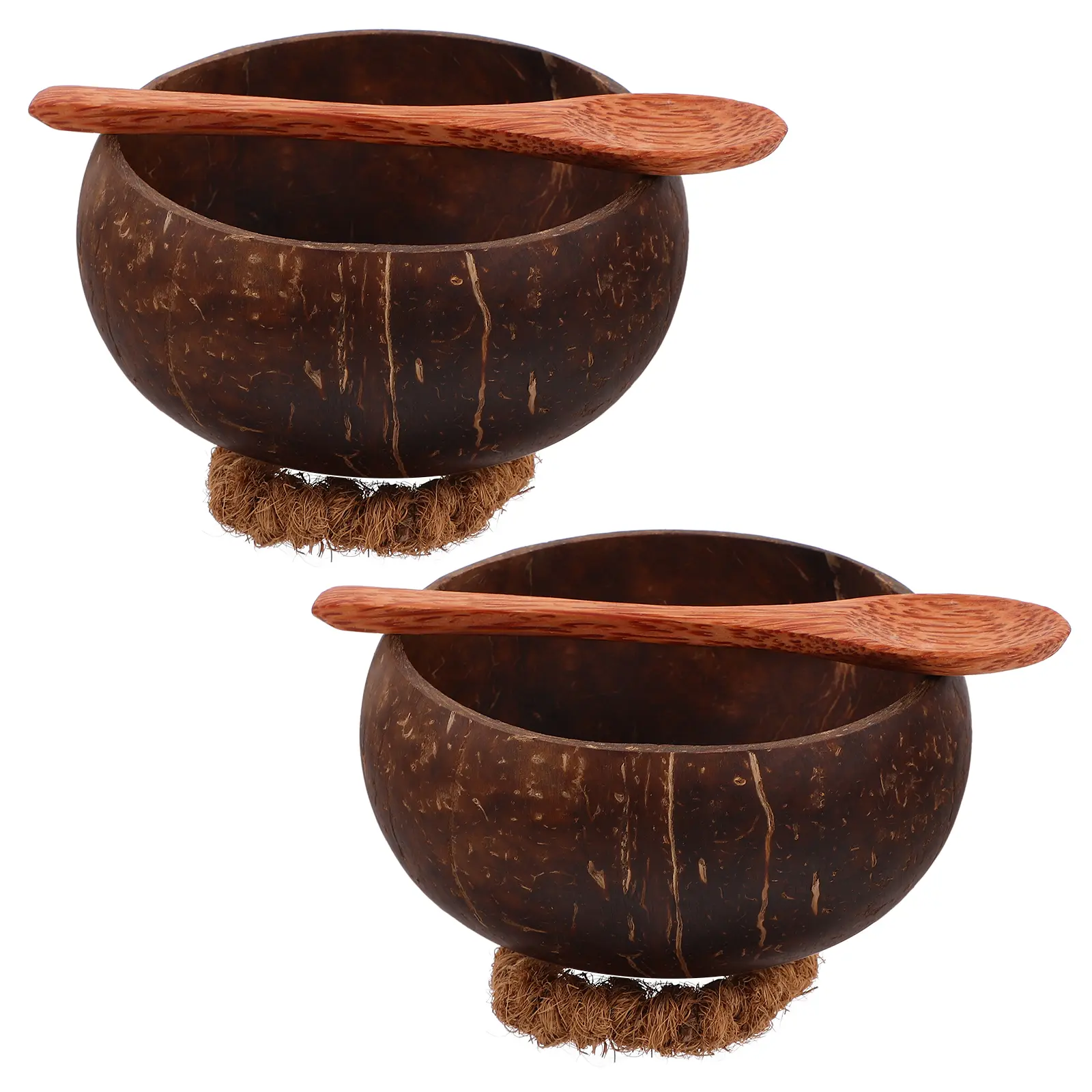 4 Pieces Coconut Bowl Set Natural Shells Small Bowls Kitchen Salad Fruit Serving Multi Purpose Bowls Reusable Soup Ramen Pasta