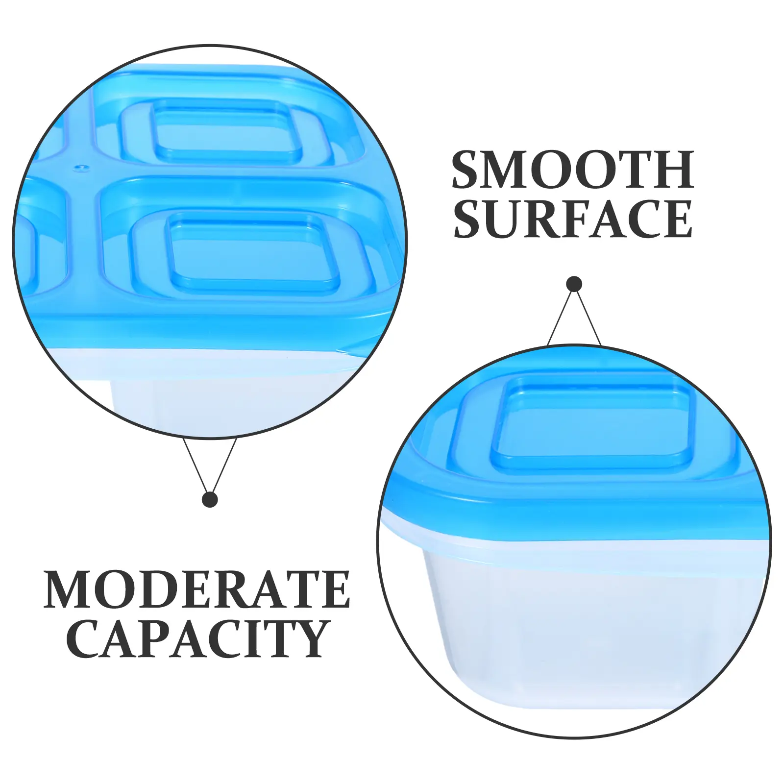1 Piece Blue Bento Lunch Box Food Compartment Portable Leak Proof Airtight Travel Camping Picnic Reusable Easy Clean Lightweight