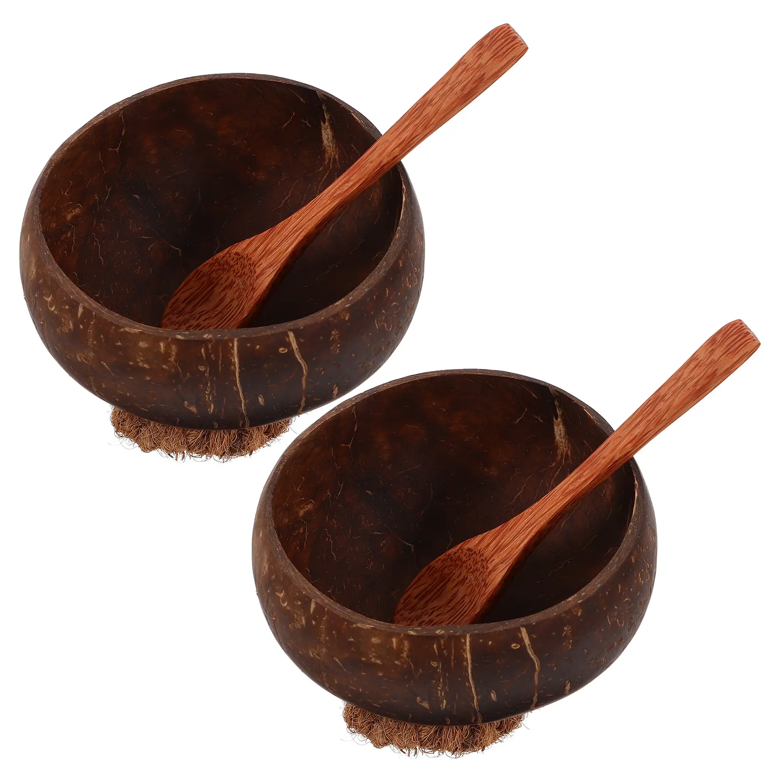 4 Pieces Coconut Bowl Set Natural Shells Small Bowls Kitchen Salad Fruit Serving Multi Purpose Bowls Reusable Soup Ramen Pasta