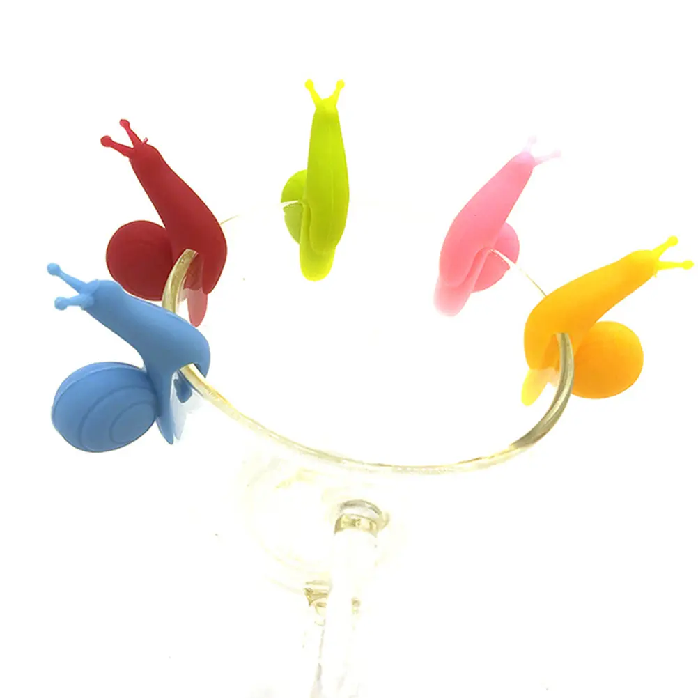10pcs Glass Marker Silicone Drink Identifier Reusable Charm Tags for Cocktail Party Bar Tools Glass Decoration