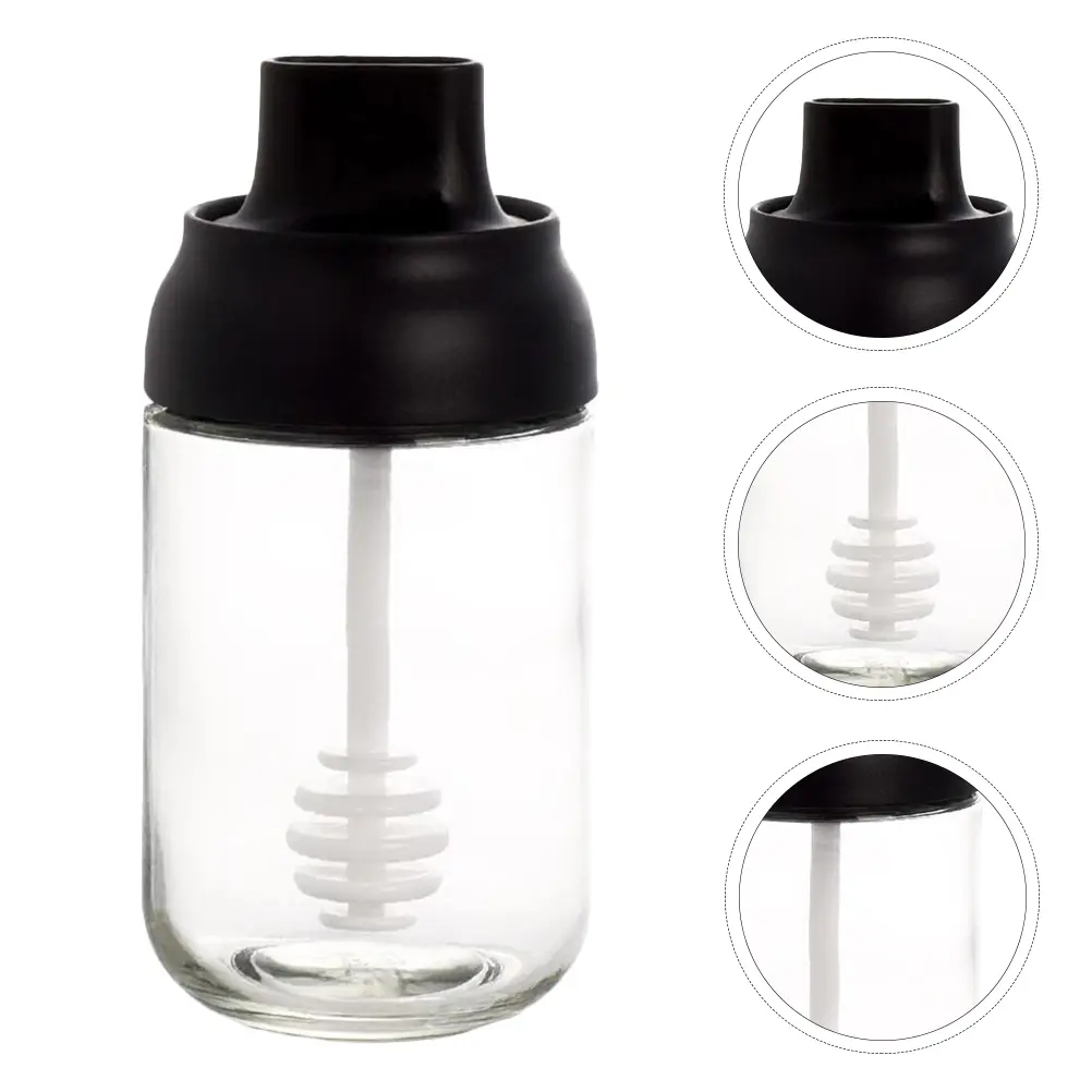 4 Pcs Seasoning Glass Jars Kitchen Condiment Containers Honey Sugar Salt Pepper Storage Practical Design Enjoyable