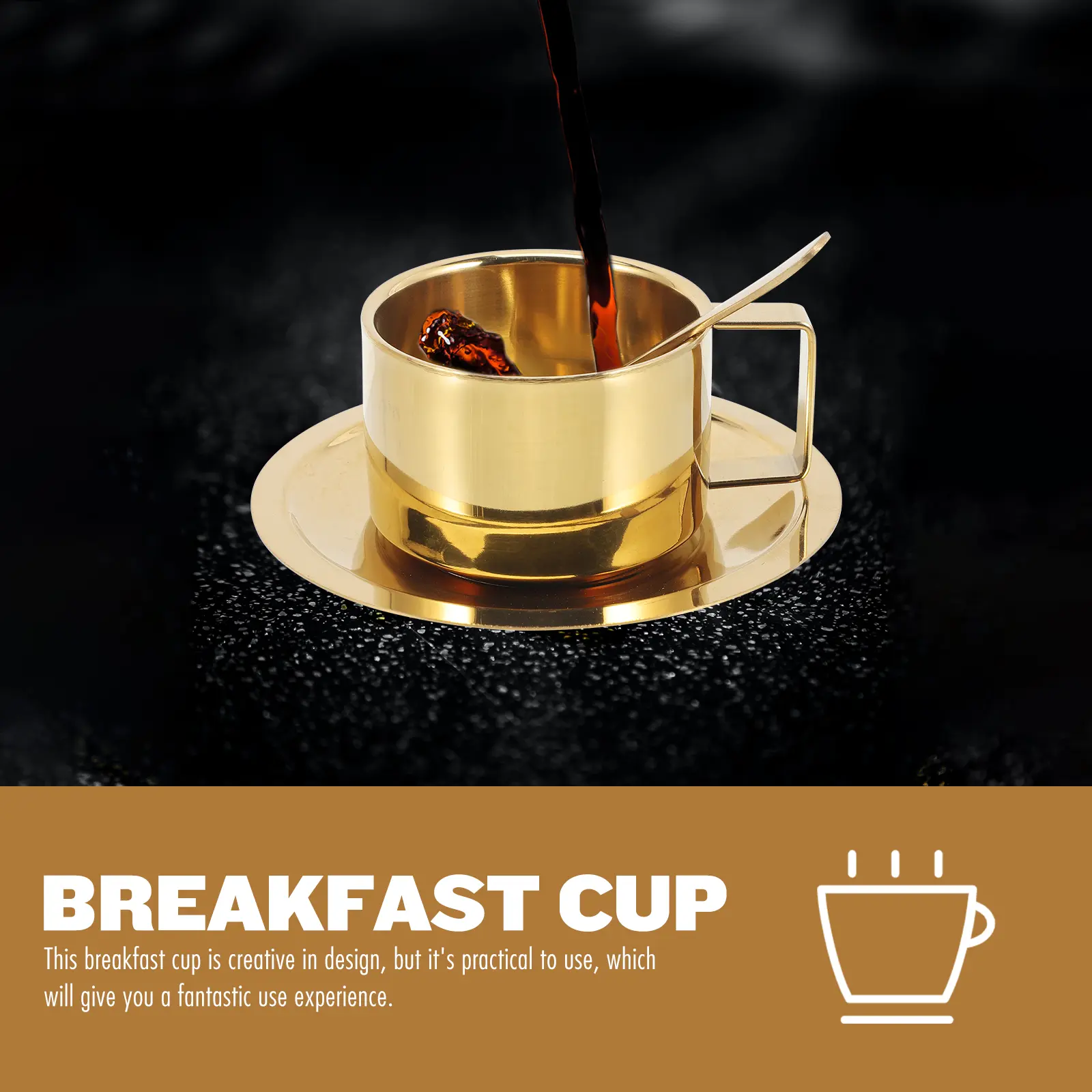 Stainless Mug Large Capacity Metal Cup Household Breakfast Cups Multi-Use Decorative Milk Cup for Home Parties