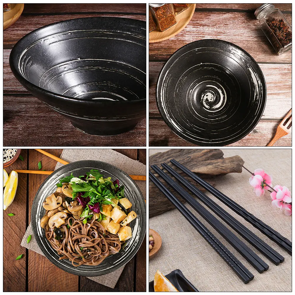 Bowl for Restaurant Noodle Hand-Pulled Household Food Serving Tableware Bamboo Japanese Style