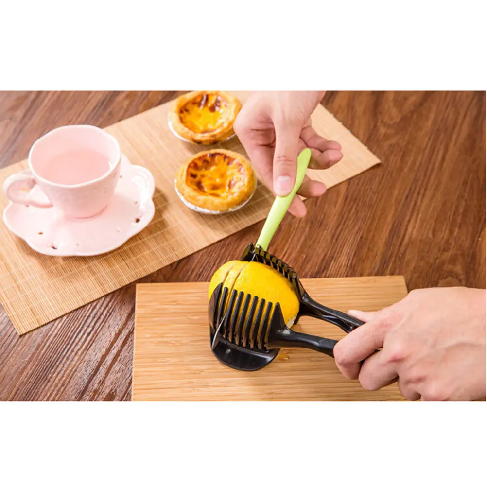 Multi Function Fruit Vegetable Slicer Clamp Handheld Black Home Use Tool Tomato Potato Lemon Cutter Kitchen Gadgets