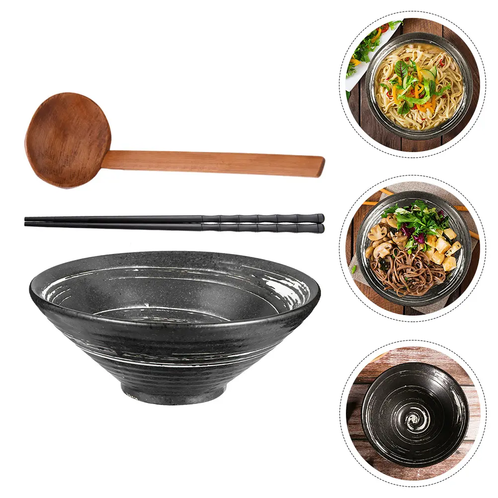 Ramen Bowl Soup Ceramic Dessert Bowls Japanese Style Noodle Salad Fruit Restaurant Home Use Smooth Surface Easy Clean Kitchen