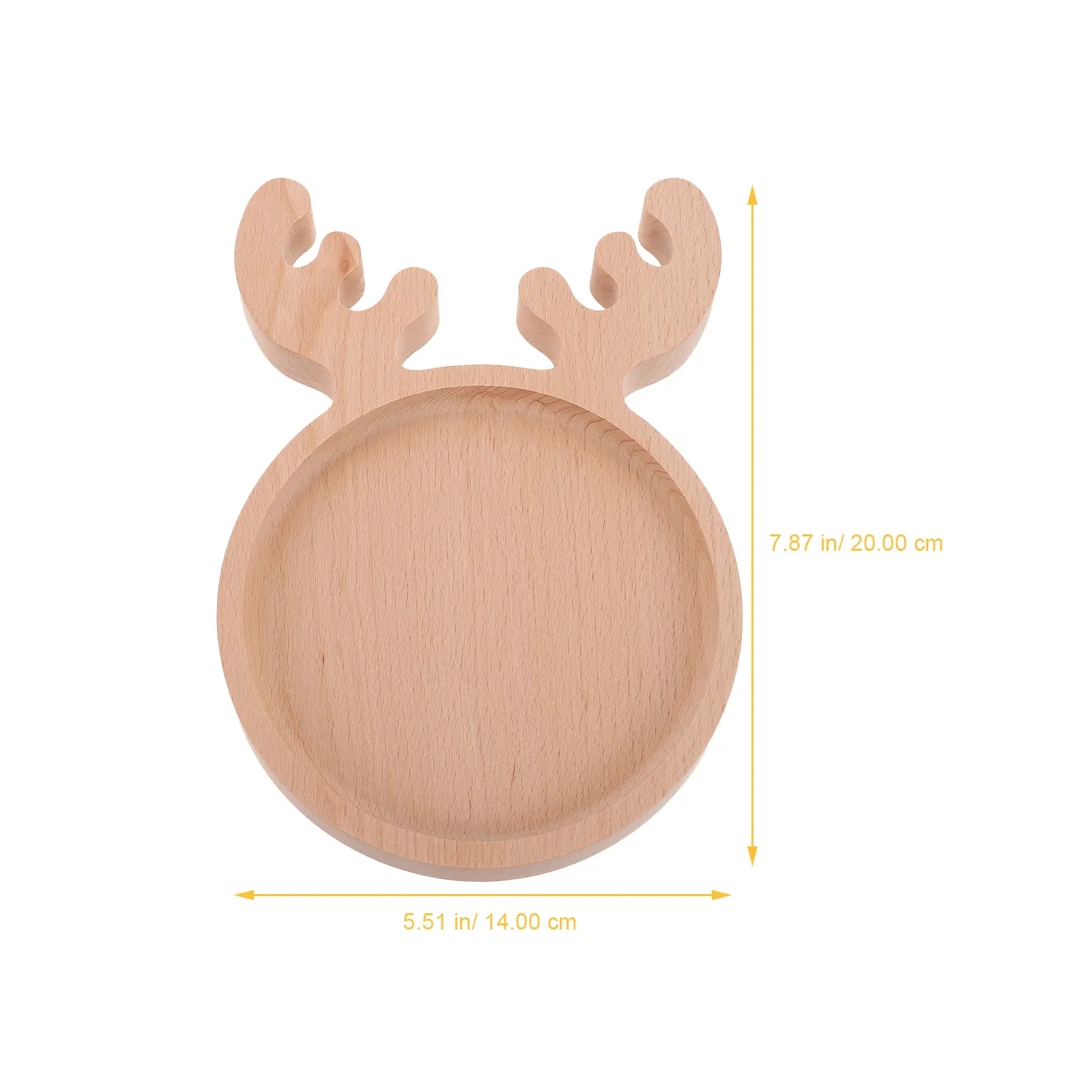 Wooden Dinner Plate Platters Serving Reindeer Seasoning Saucer Dessert Japanese Snack Food Bowl H made Natural Grain