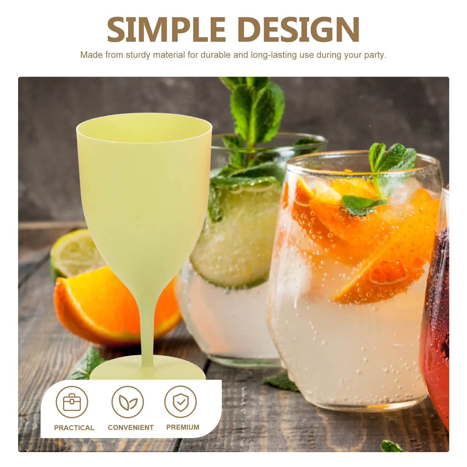 6pcs Macaron Drink Cup Goblet Glass Juice Glasses Lightweight Sparkling Colored Elegant Party Flutes