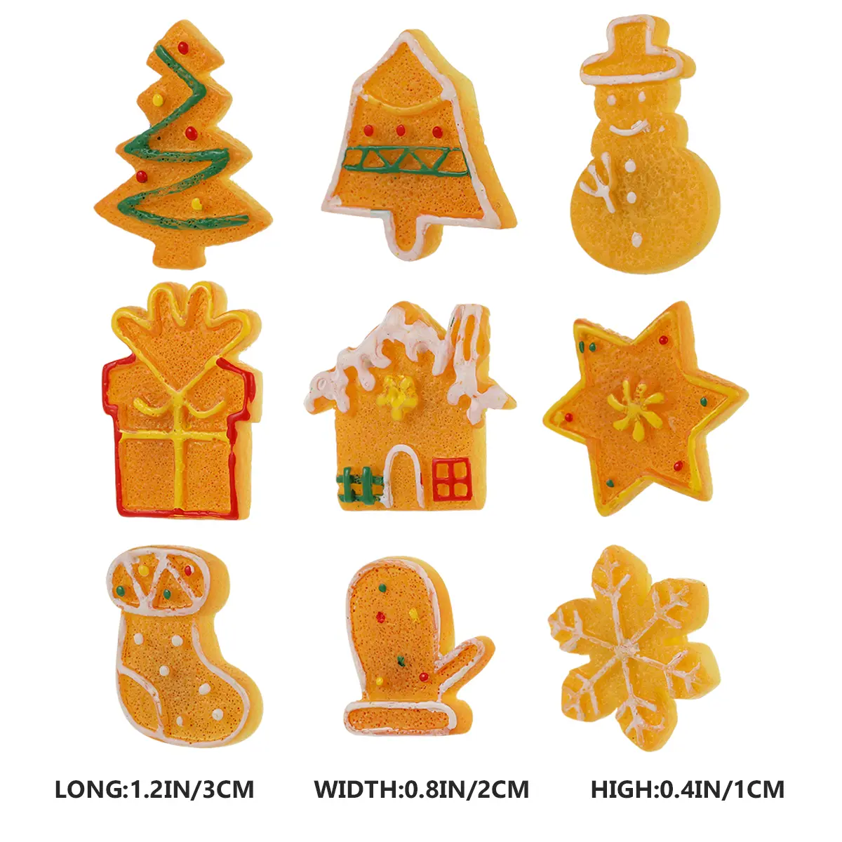 18 PCS Resin Keychain Accessories Jewelry Making Pendants DIY Holiday Findings Christmas Decoration Snowman Charms for