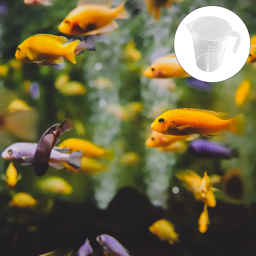 1pc Thickened Measuring Cup Clear Liquid Dry Ingredients Pet Food Fish Tank Water Changing Tool Non-Slip Triangle Spout
