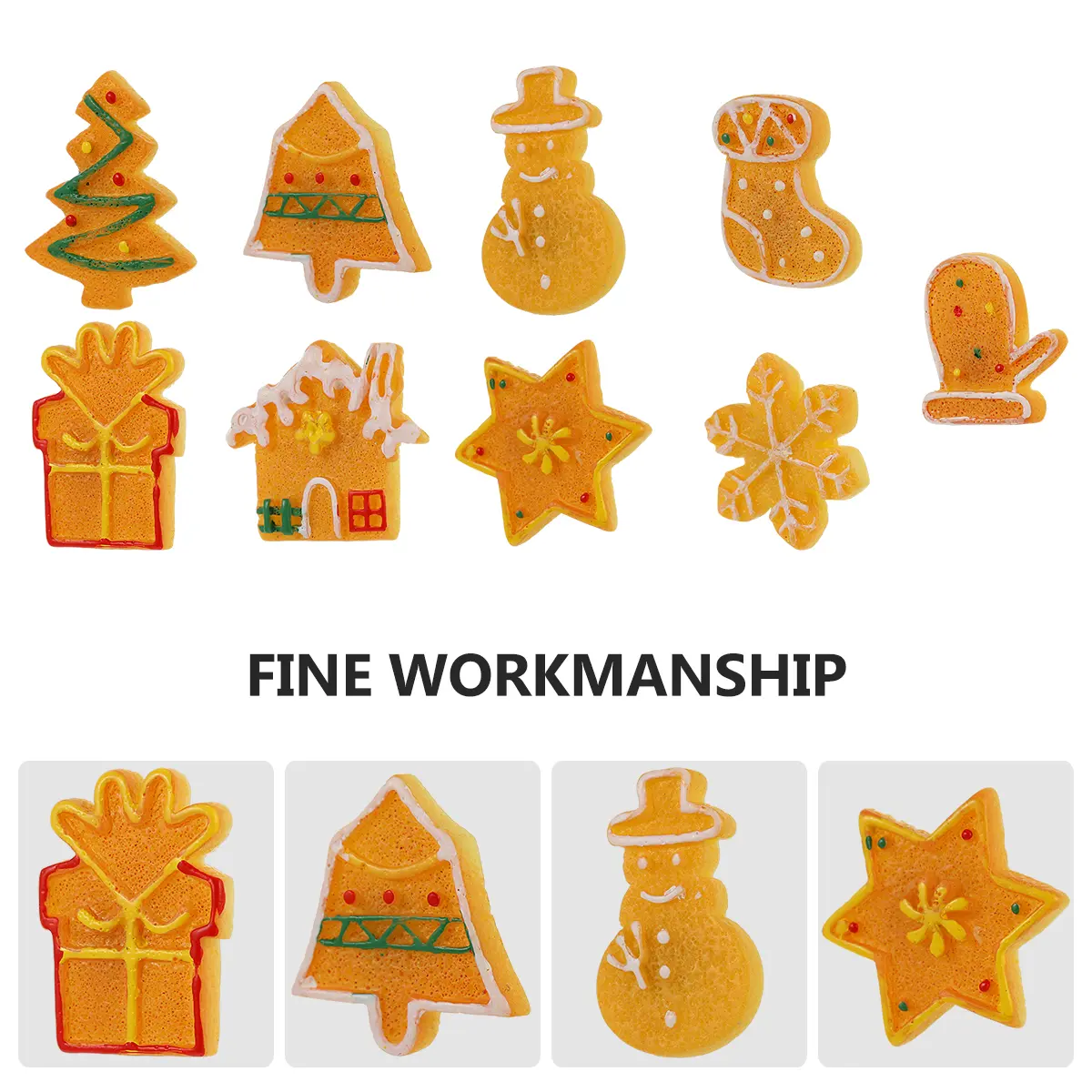 18 PCS Resin Keychain Accessories Jewelry Making Pendants DIY Holiday Findings Christmas Decoration Snowman Charms for
