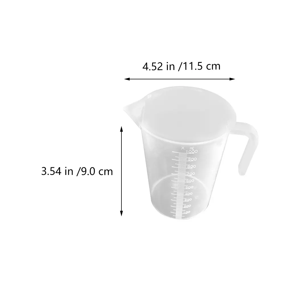 1pc Thickened Measuring Cup Clear Liquid Dry Ingredients Pet Food Fish Tank Water Changing Tool Non-Slip Triangle Spout