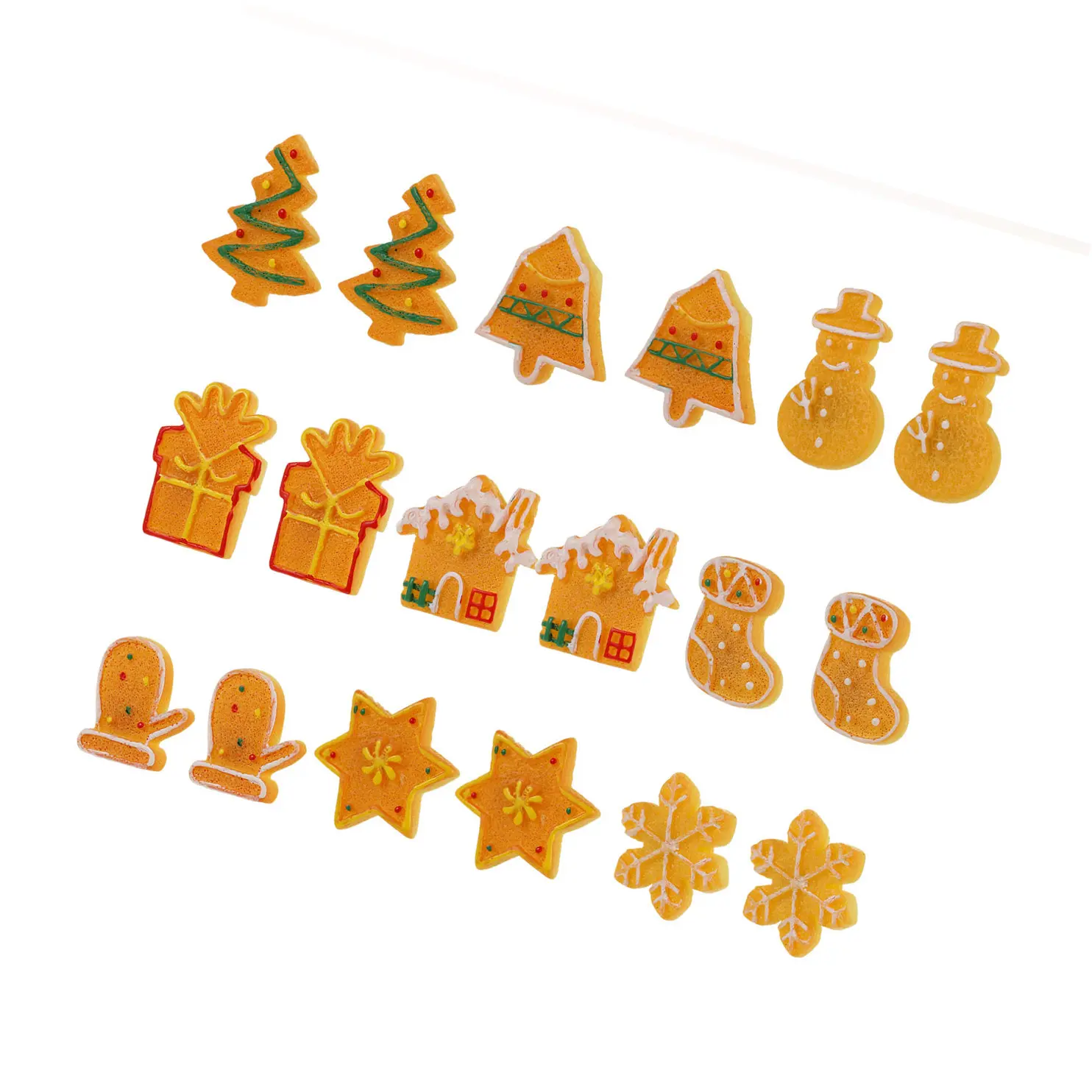 18 PCS Resin Keychain Accessories Jewelry Making Pendants DIY Holiday Findings Christmas Decoration Snowman Charms for