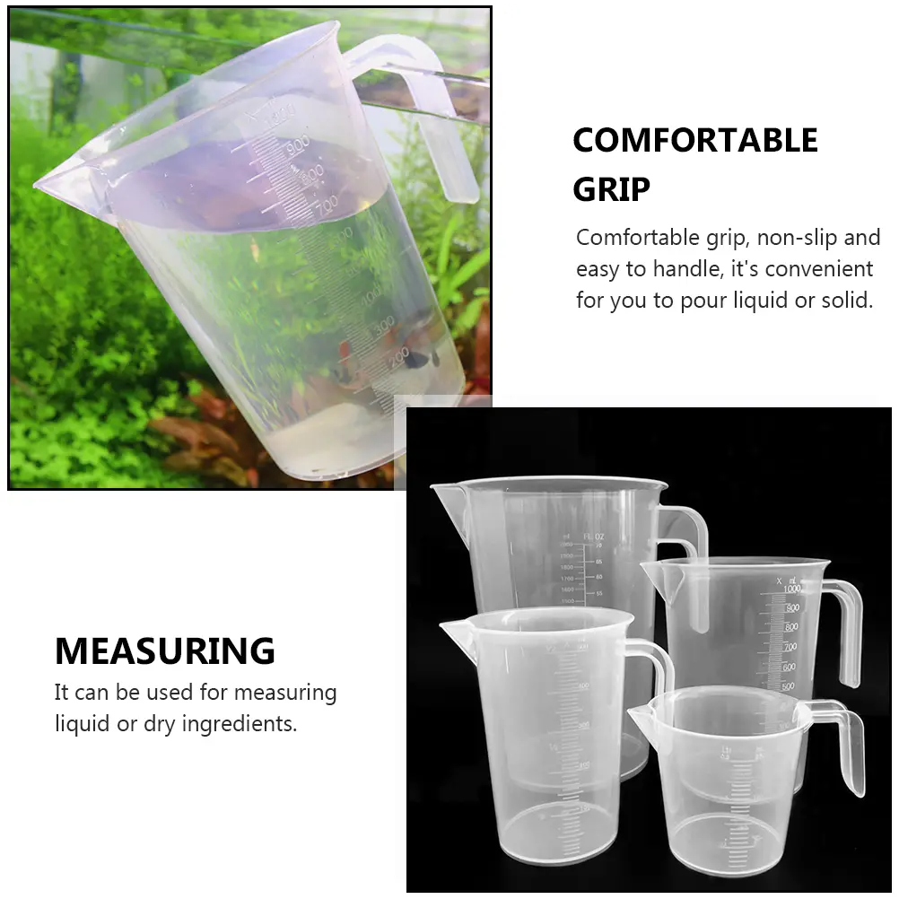 1pc Thickened Measuring Cup Clear Liquid Dry Ingredients Pet Food Fish Tank Water Changing Tool Non-Slip Triangle Spout