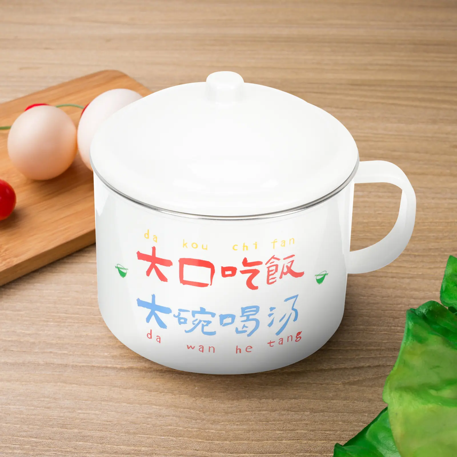 Instant Noodle Bowl Stainless Steel Soup Ramen Kitchen Bowls Leak Proof Seal Cover Anti Scald H Holder Design Elegant