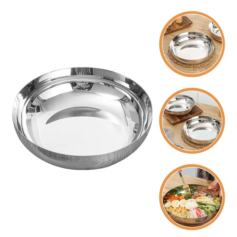 Stainless Steel Ramen Multi-Function Food Bowl for Salad Fruit Dessert Home Kitchen Wear-Resistant Serving Bowl