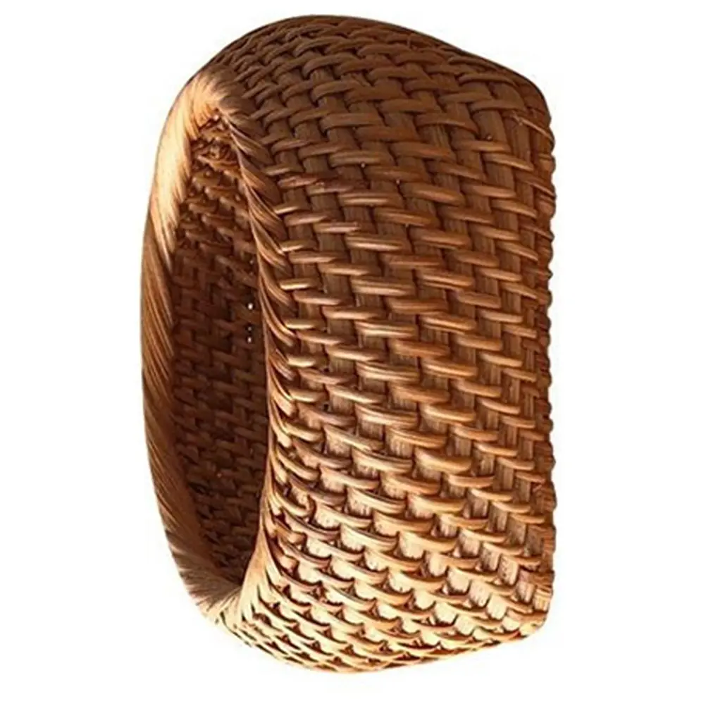 Handwoven Rattan Storage Box Natural Tea Biscuit Organizer Fruit Container for Home Party Restaurant Use Serving Basket