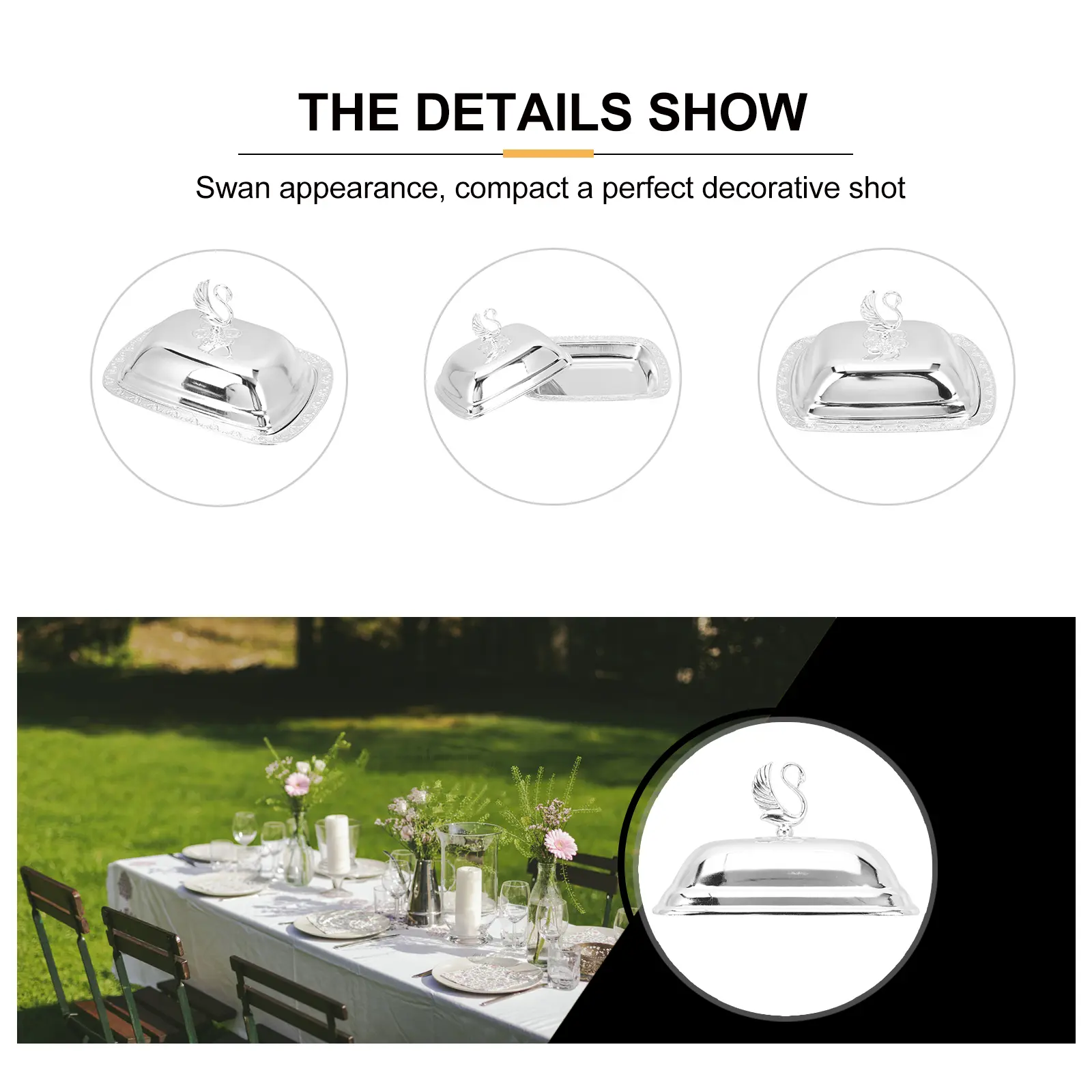 Modern Stainless Steel Cake Storage Holder Decorative Dessert Tray Multi-Functional Fruit Plate Kitchen Decor