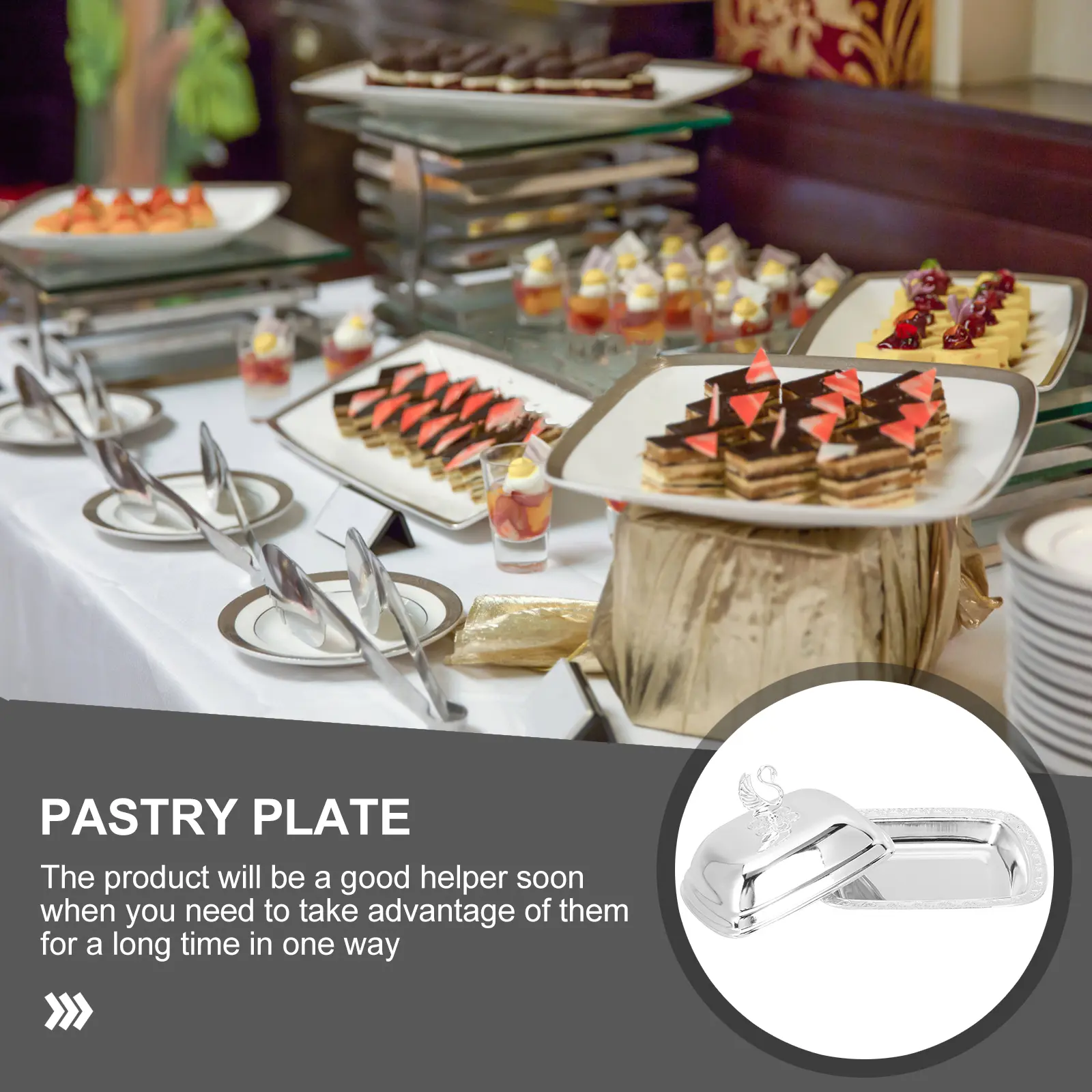 Modern Stainless Steel Cake Storage Holder Decorative Dessert Tray Multi-Functional Fruit Plate Kitchen Decor
