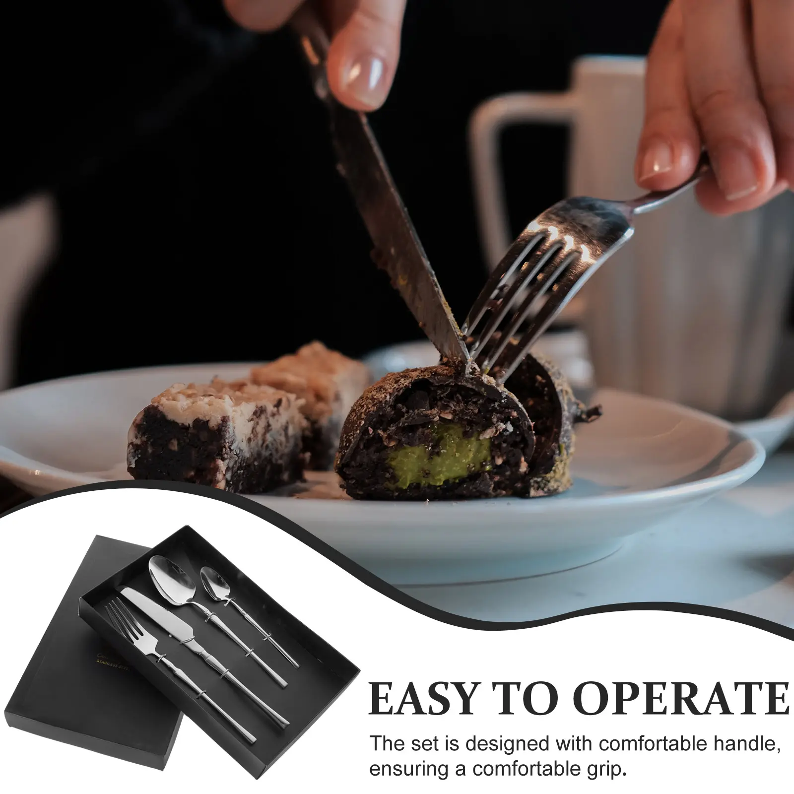 Stainless Steel 410 Stainless Steel Tableware Kitchen Supplies Utensils Fork Spoon Modern Design Kitchen
