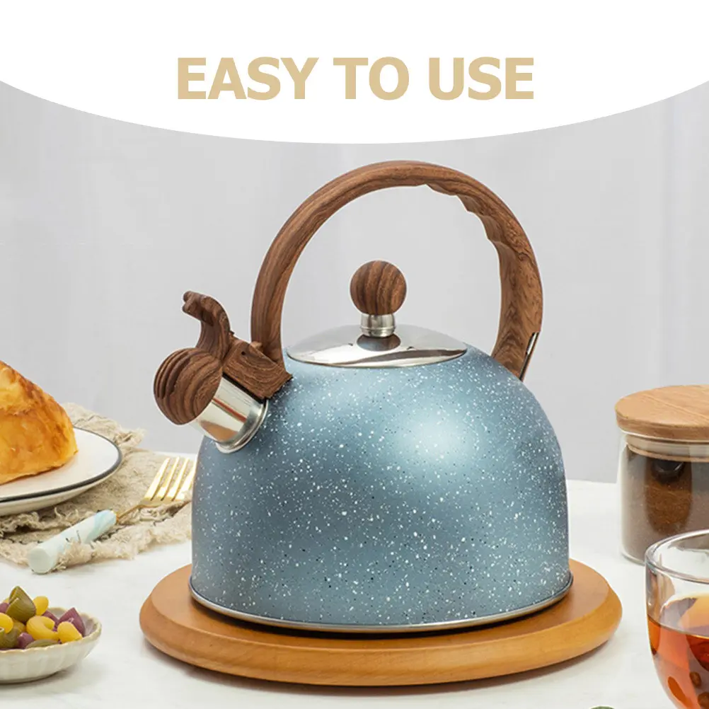 Kettle Stainless Steel Blue Stove Top Water Kettle Large Caliber Spout Food Grade Material Induction