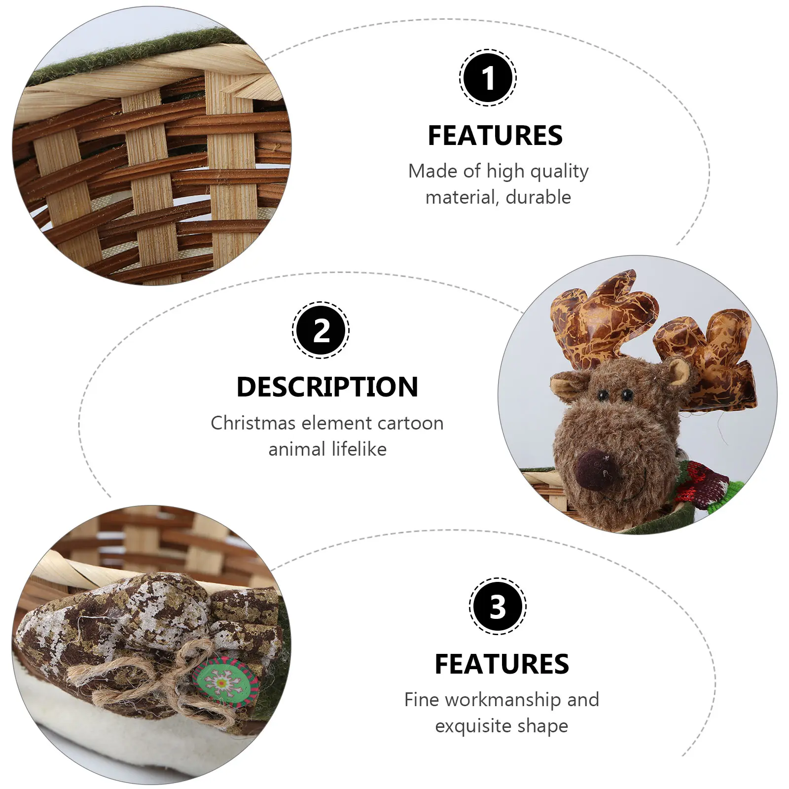 Elk Candy Basket Christmas Decor Kids Storage Xmas Gift Child Ornament Holiday Present Toy Kitchen Bar Supplies Candy Holder