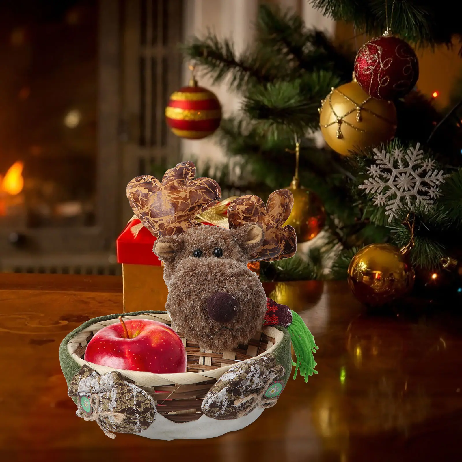 Elk Candy Basket Christmas Decor Kids Storage Xmas Gift Child Ornament Holiday Present Toy Kitchen Bar Supplies Candy Holder