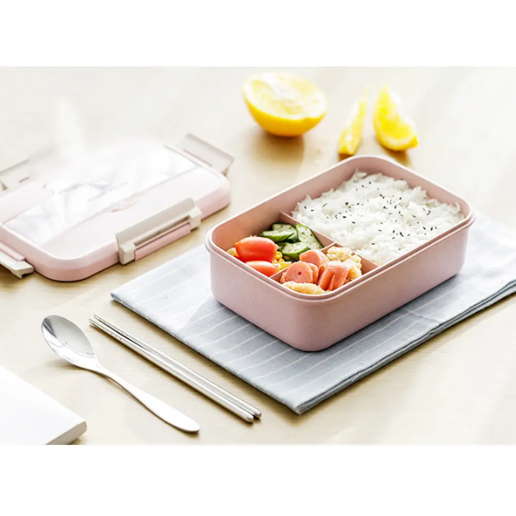 Ecofriendly 1000ml Student Office Outdoor Travel Adult Children Lunch Box Microwave Heated Food Container