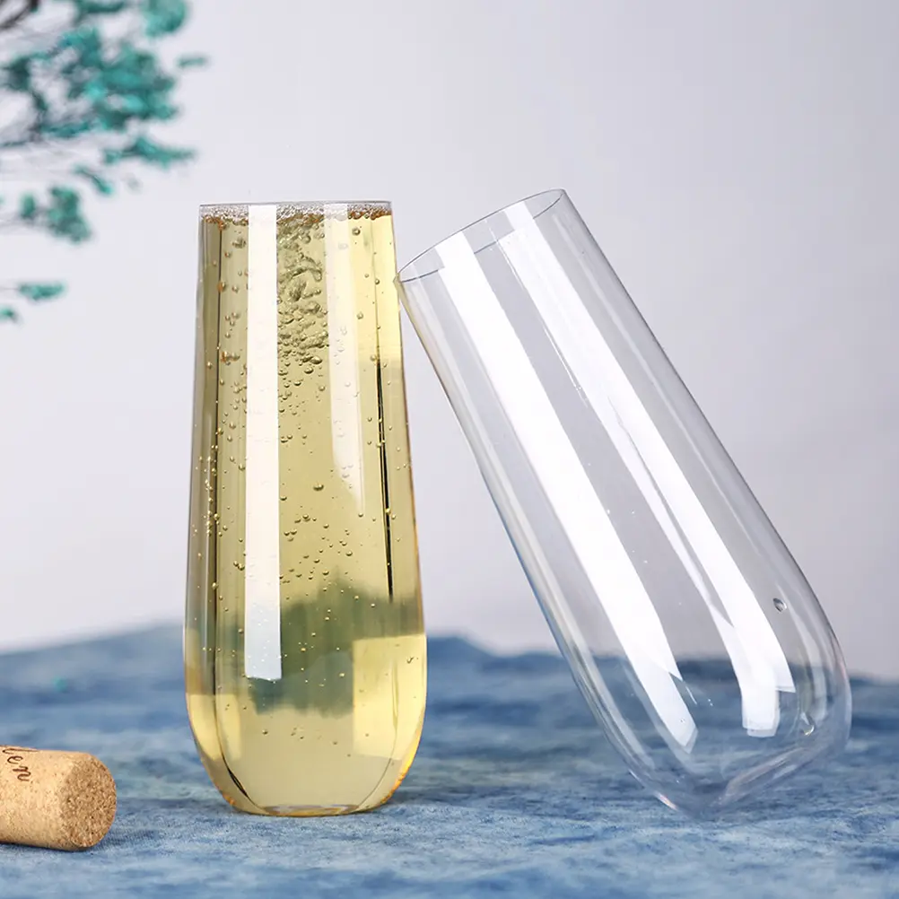 8pcs Breaking Resistant Cup Clear Plastic Party Cups Cold Water Decorative Juice Transparent Goblets Glasses Wedding