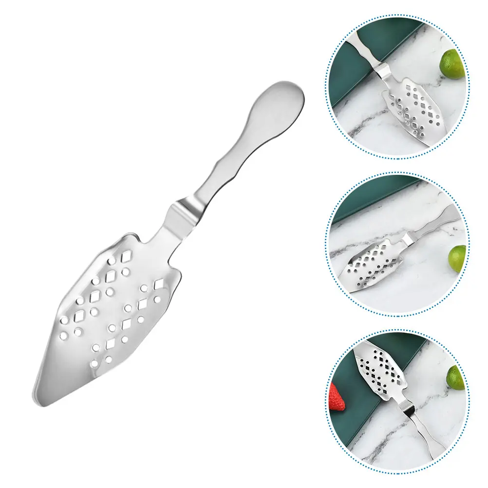 Stainless Steel Absinthe Spoon 304 Silver Sugar Cube Strainer Ice Filter Multi Function Cocktail Dripper Bar Tool