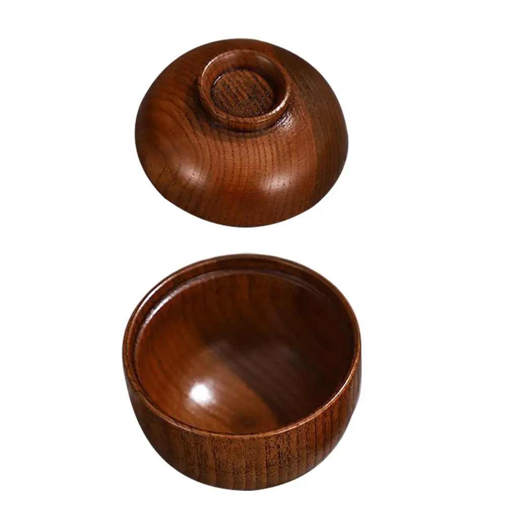 Sour Jujube Wood Cover Bowls Lidded Soup Serving Bowls Food Service Bowl Japanese Rice Bowl Multi Function Wooden Container